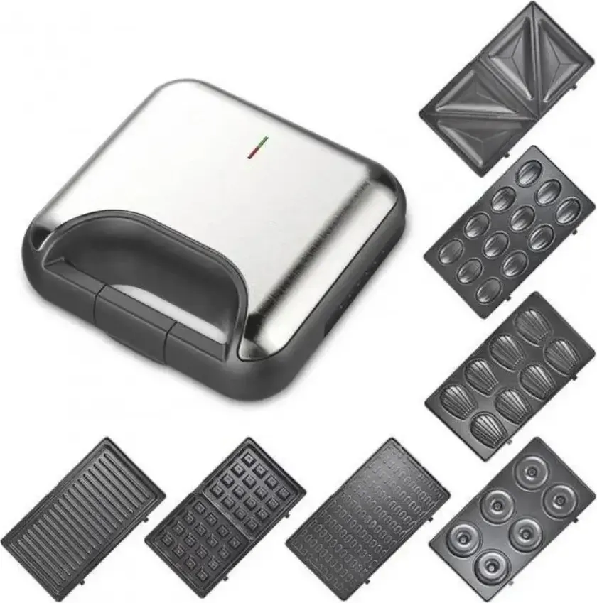 صانع السندوتشات والوافل دي إس بي، 7 شرائح، 800 وات، فضي، KC1162