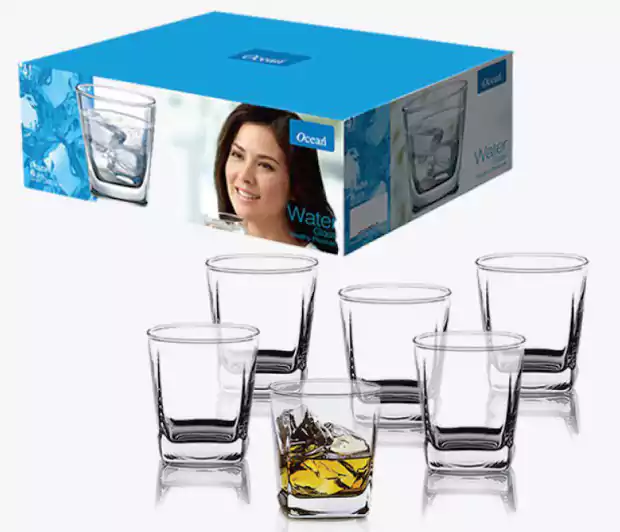 طقم أكواب قهوة أوشن بلازا 6 قطع - شفاف سادة