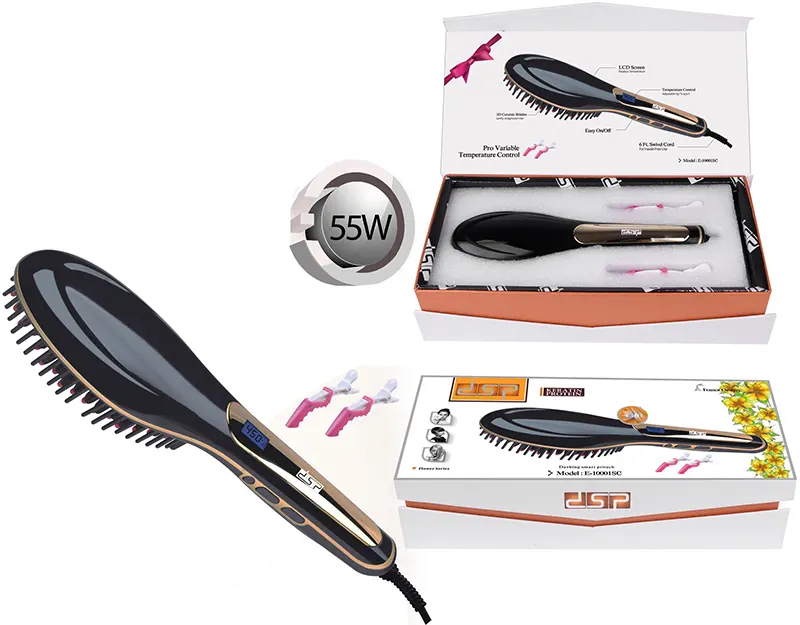 فرشاة فرد الشعر الكهربائية من دي إس بي، 230 درجة سيليزيوس، أسود، E-10001SC