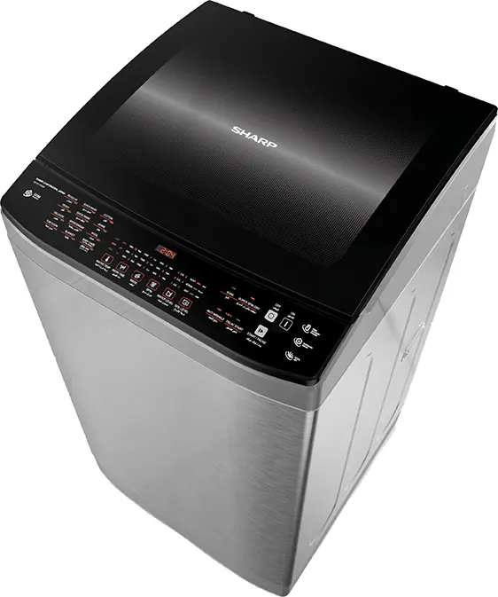 غسالة ملابس فوق اتوماتيك  شارب، تحميل علوي، 11 كجم، انفرتر، طلمبة، استانلس، ES-TD11GSSP