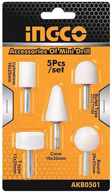 طقم اكسسوار حجر 5قطع بلحه إنكو INGCO AKB0501