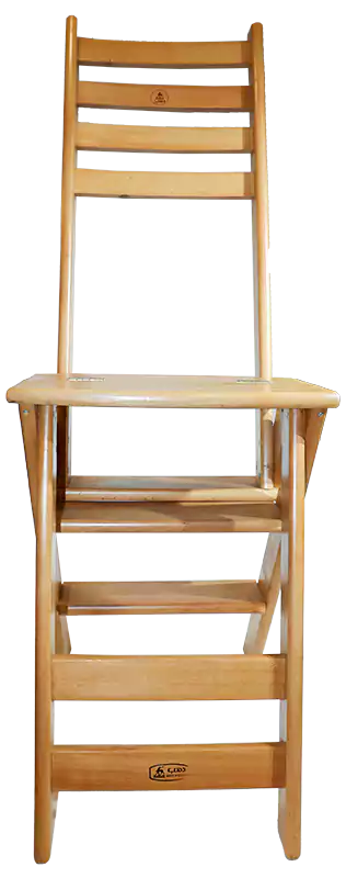 Dahab beech wood folding chair and ladder - beige