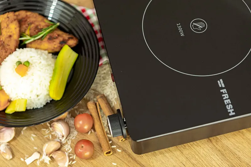 بوتاجاز مسطح كهرباء فريش، 2 عين، 2800 وات، أسود