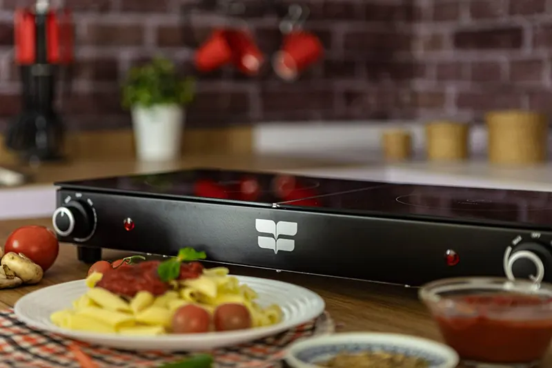 بوتاجاز مسطح كهرباء فريش، 2 عين، 2800 وات، أسود