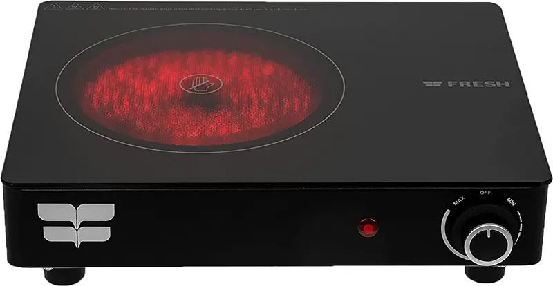 بوتاجاز مسطح كهربائي فريش، 1 عين، 1500 وات، أسود