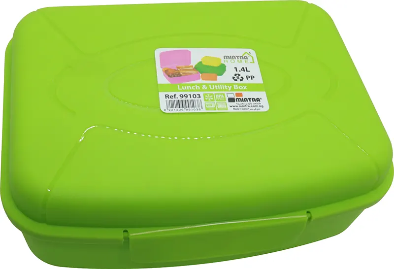لانش بوكس من مينترا بسعة 1.4 لتر 1 قطعة مناسب للأطفال سادة بلاستيك 99103 - أختيار اللون عشوائي