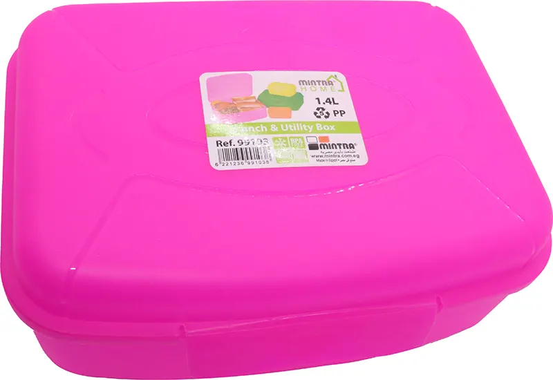 لانش بوكس من مينترا بسعة 1.4 لتر 1 قطعة مناسب للأطفال سادة بلاستيك 99103 - أختيار اللون عشوائي