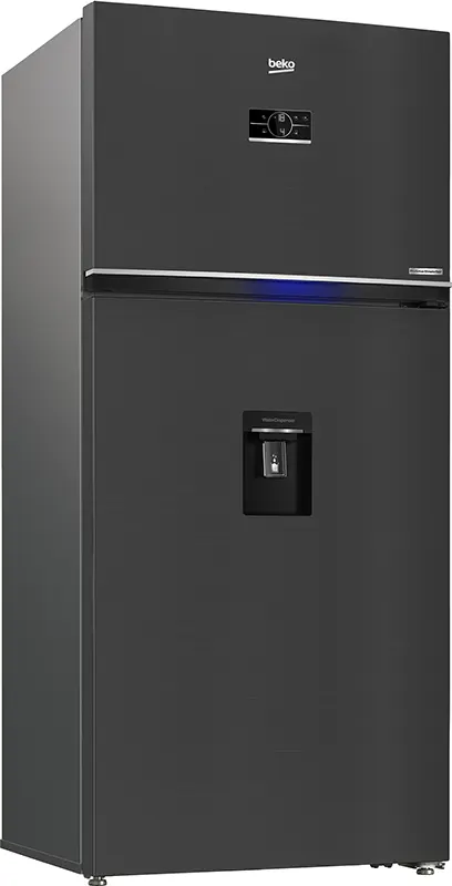 Beko Refrigerator, No Frost, 650 Liters, Inverter, 2 Doors, Digital Display, With Water Dispenser, Black, RDNE650E60ZXR