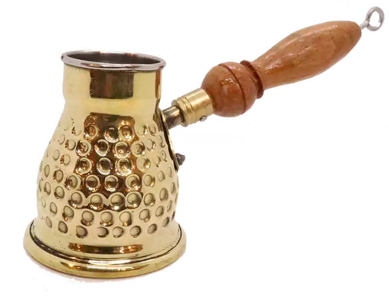 كنكة قهوة نحاس بيد خشب مقاس 2 - جولد