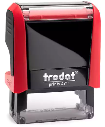 ماكينة ختم تروديت برنتي، مستطيلة، 4 أسطر، أحمر 4911