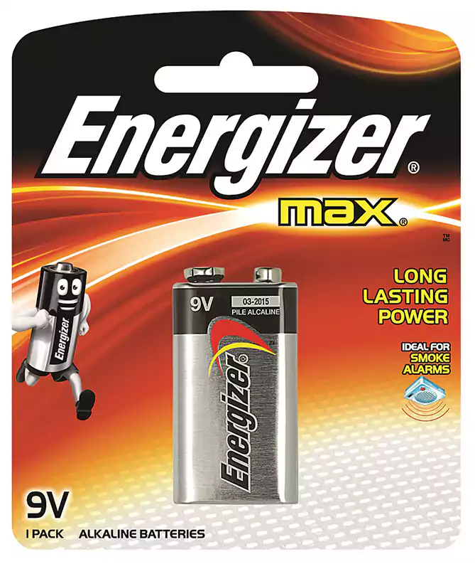 بطاريات إنرجايزر ماكس 9V قلوية، بطارية واحدة