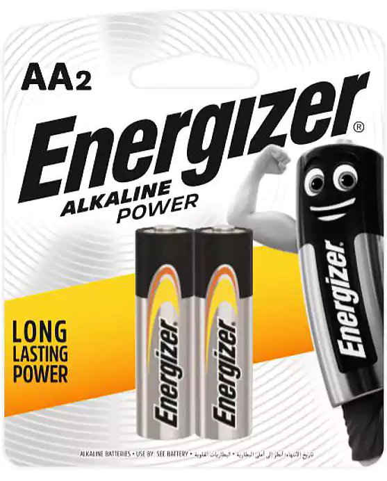 بطاريات إنرجايزر AA2 قلوية، 2 بطارية