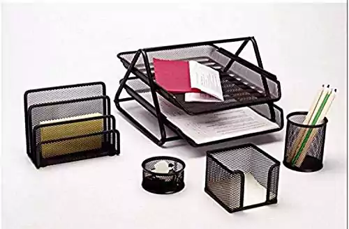 طقم مكتب استانليس، 5 قطع، 3 دور، أسود، 2214