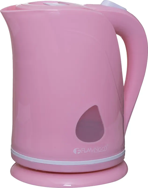 غلاية مياه كهربائية بلاستيك فلامنجو، 2 لتر، 1500 وات، وردي، FM-1500