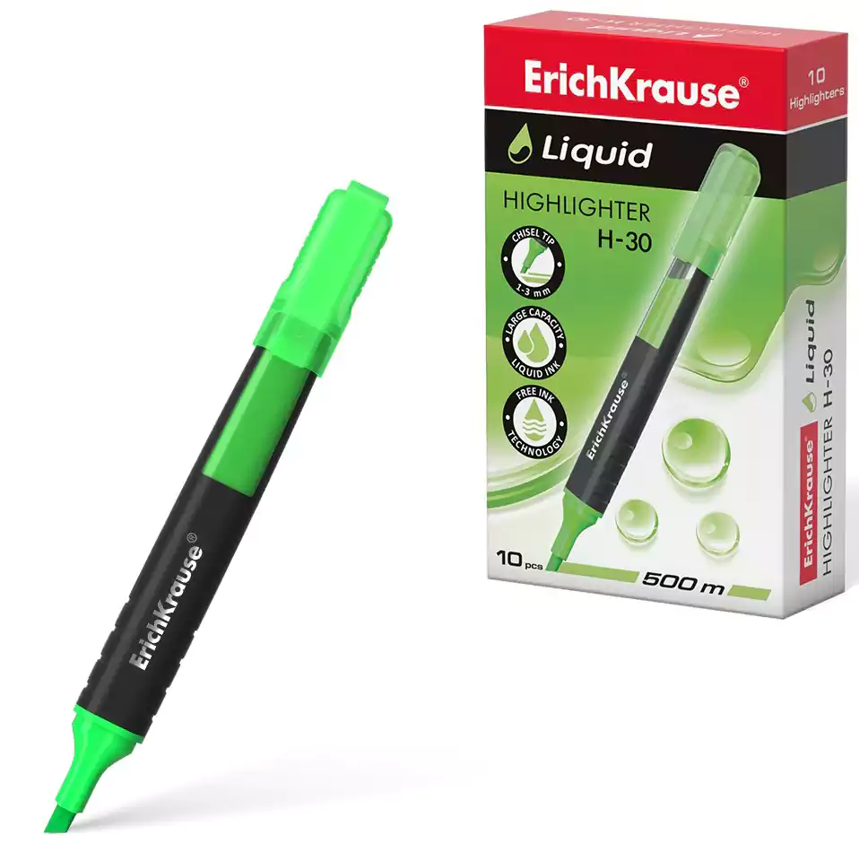 قلم هايلايتر إيرك كراوس فسفوري، أخضر، سن مشطوف