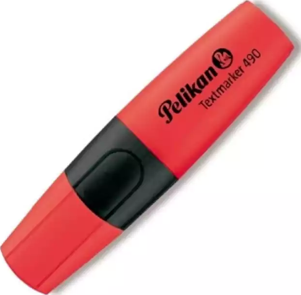 قلم هايلايتر بليكان فسفوري، أحمر، سن مشطوف