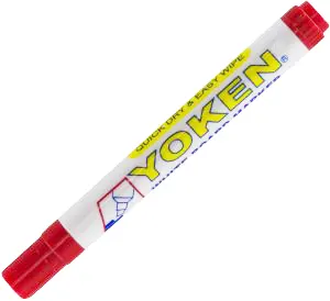 قلم ماركر سبورة البيضاء  يوكن، سن مشطوف، قطعة واحدة، حبر ثابت، أحمر