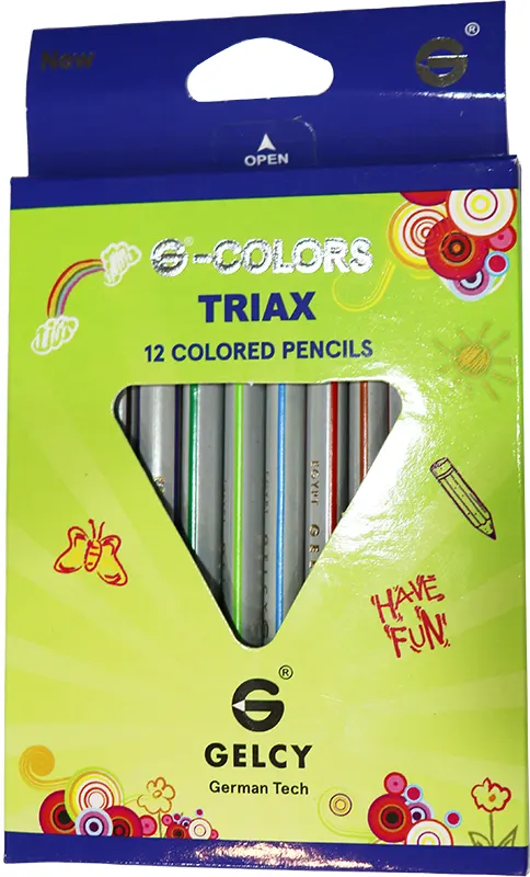 علبة ألوان  خشب  جيلسي ترياكس ، مجموعة 12  لون قصير، ألوان متعدد ة