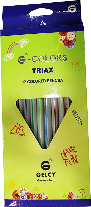 علبة ألوان  خشب  جيلسي ترياكس ، مجموعة 12  لون  طويل ، ألوان متعدد ة