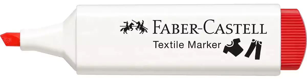 قلم ماركر فابر كاسيل سن مشطوف، ثابت، أحمر
