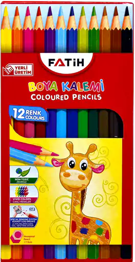 علبة ألوان  خشب  فاتح ، مجموعة 12  لون طويل ، ألوان متعددة 3112