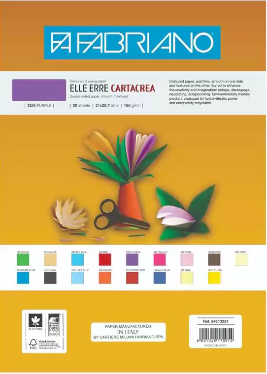 اسكتش رسم فبريانو ايلي اير، مقاس  21*29.7 سم ، 20 ورقة، ورق  بنفسجي، ألوان متداخلة