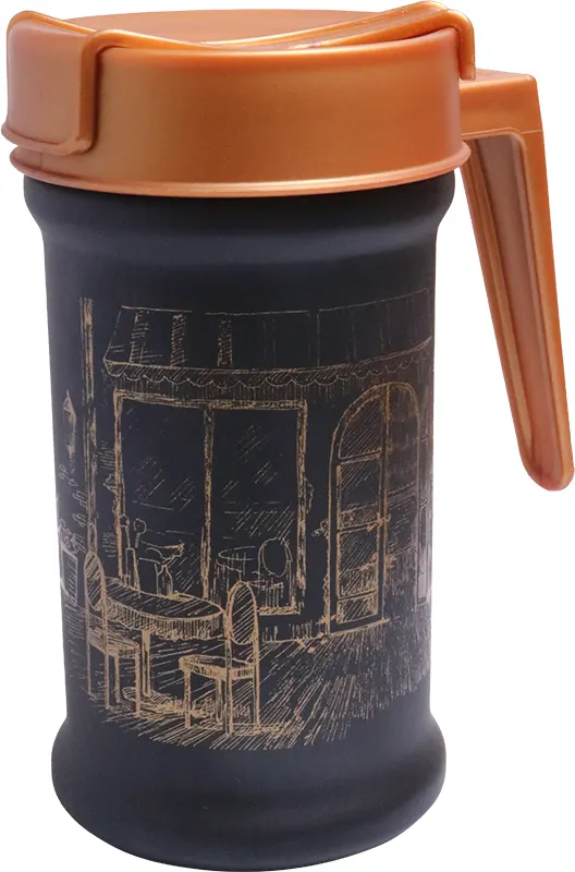 دورق مياه بلاستيك بريميوم 660مل أسود - S-164