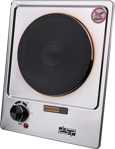 بوتجاز مسطح كهربائي دي إس بي، عين واحدة، 1000 وات، استانلس ستيل، KD4046