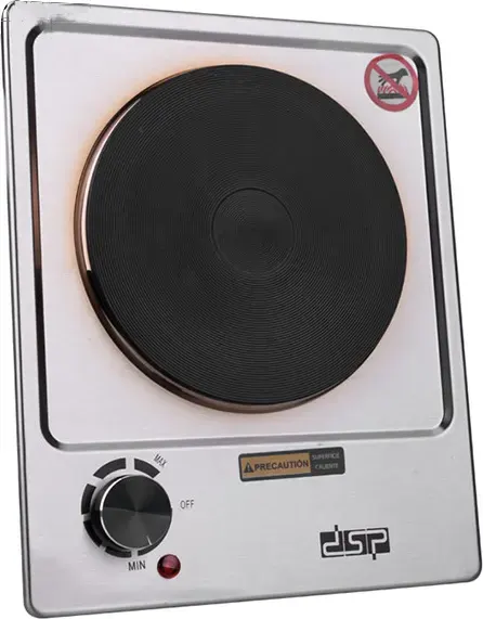 بوتجاز مسطح كهربائي دي إس بي، عين واحدة، 1000 وات، استانلس ستيل، KD4046