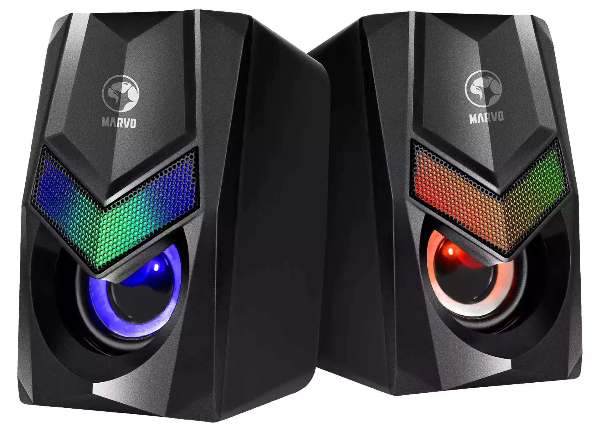سماعات مارفو للالعاب،6 وات ،2 قطعة ،ضوء RGB،أسود،SG-118