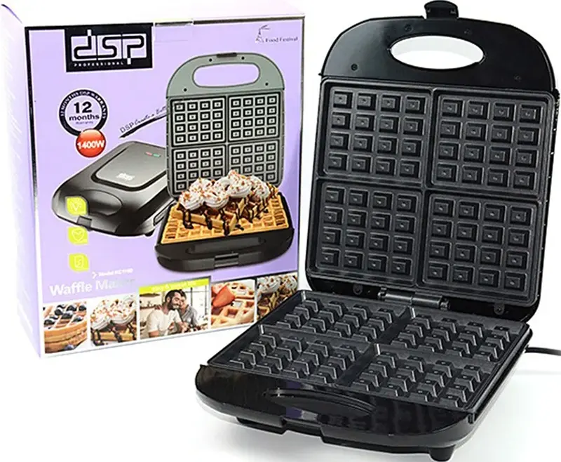 صانع الوافل دي إس بي، 1400 وات، أسود، KC1160