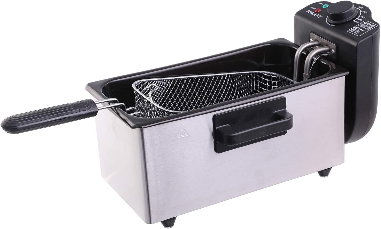 قلاية كهربائية سوكاني بزيت ، قدرة 2000 وات، 3 لتر، فضي، WJ800