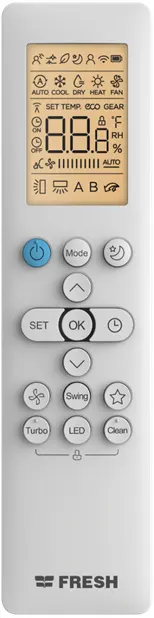 تكييف فريش سبليت، 3 حصان ، بارد-ساخن، سمارت انفرتر، ديچيتال، بلازما، أبيض، SIFW24H-O