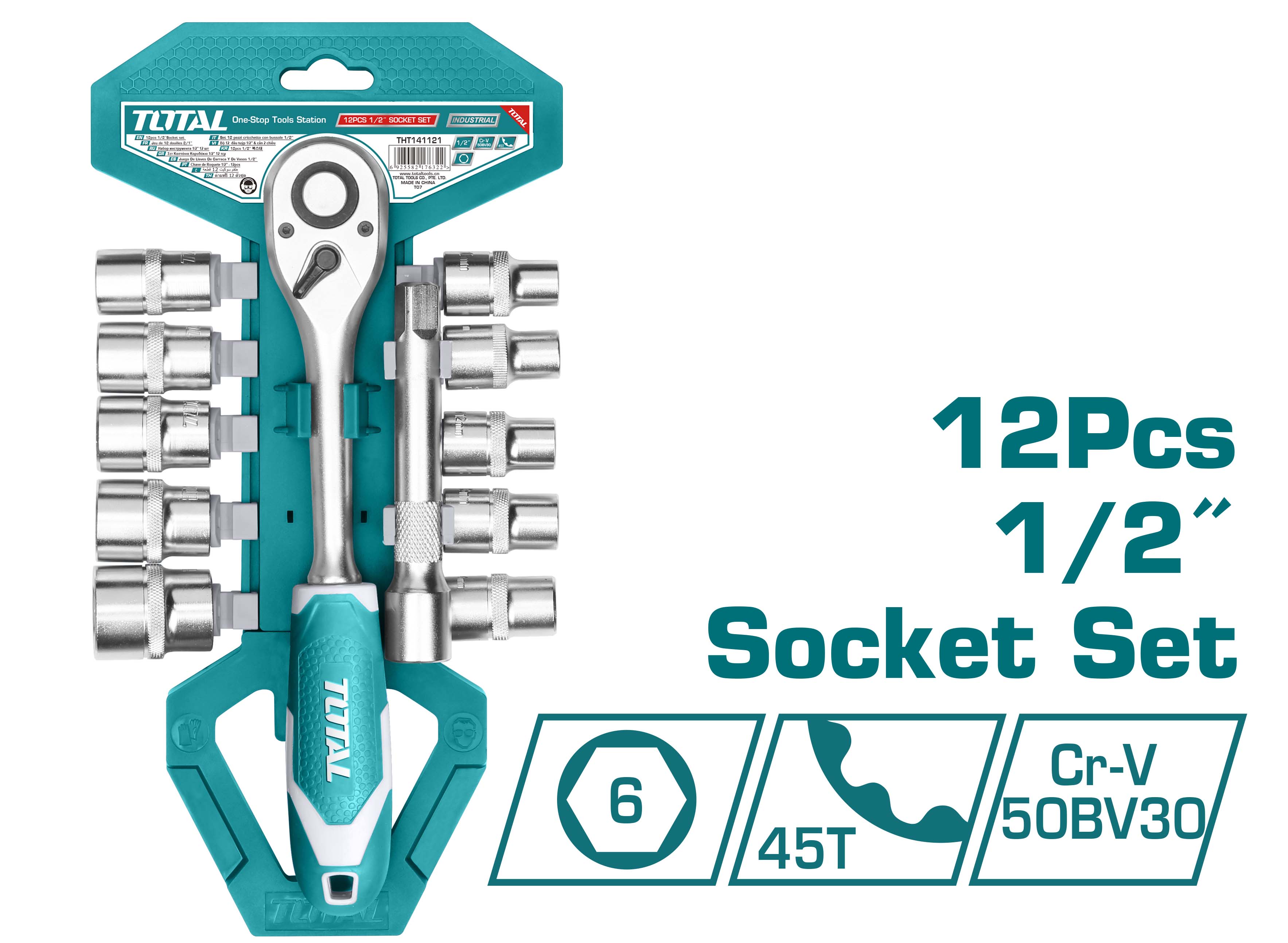 12PCS 1-2″ Socket Set THT141121