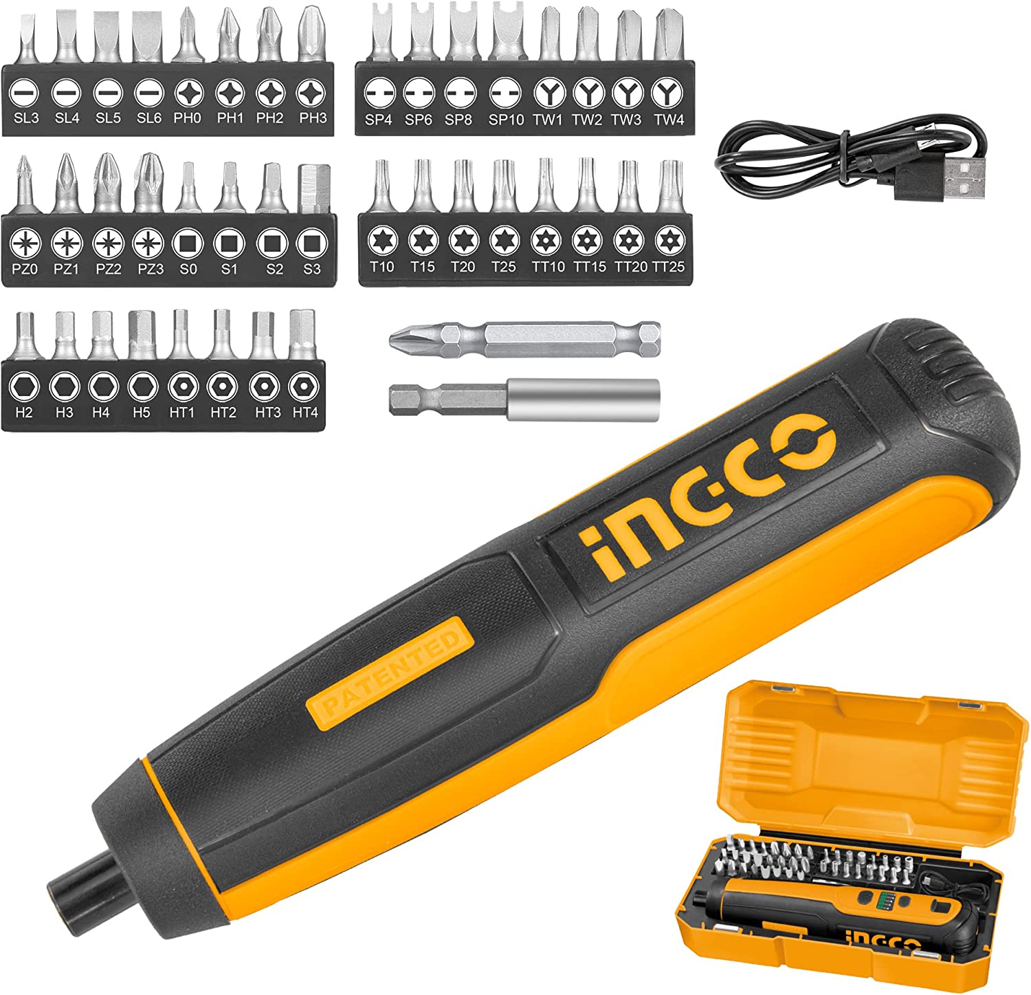 Ingco Electric Screwdriver, 4V, 40 Pieces, CSDLI0403