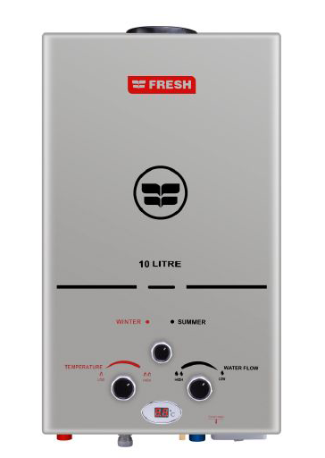 سخان مياه غاز فريش، 10 لتر، ديجيتال، غاز أنبوبة، استانلس