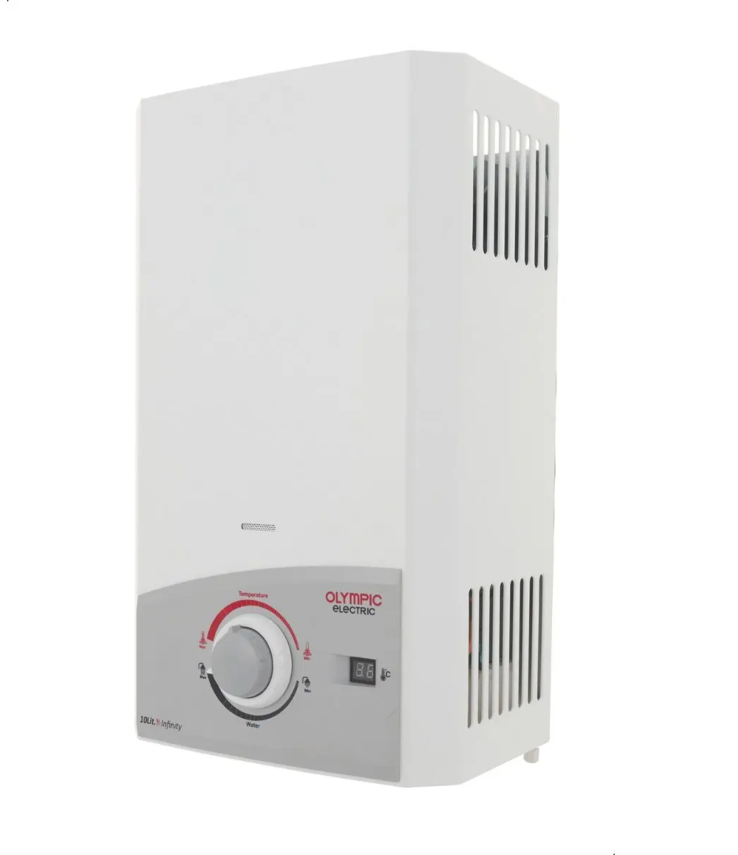 سخان مياه غاز اوليمبيك، 10 لتر، ديجيتال، غاز انبوبة، مدخنة، أبيض ، OEGWDG10FLWH