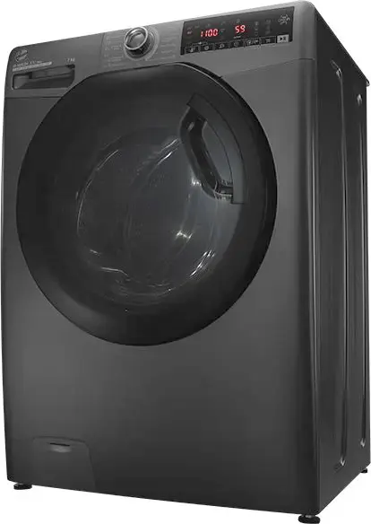 غسالة ملابس فول اوتوماتيك هوفر تحميل امامي ، 7 كيلو، 1100 لفة، بخار، أنفرتر، فضي، H3WS17TMF3R-ELA