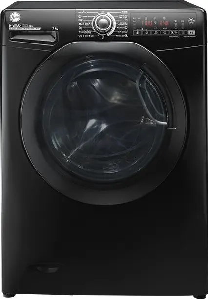 غسالة فول اوتوماتيك هوفر تحميل أمامي ، 7 كيلو، 1100 لفة، بخار، أنفرتر، أسود، H3WS17TMF3B-ELA