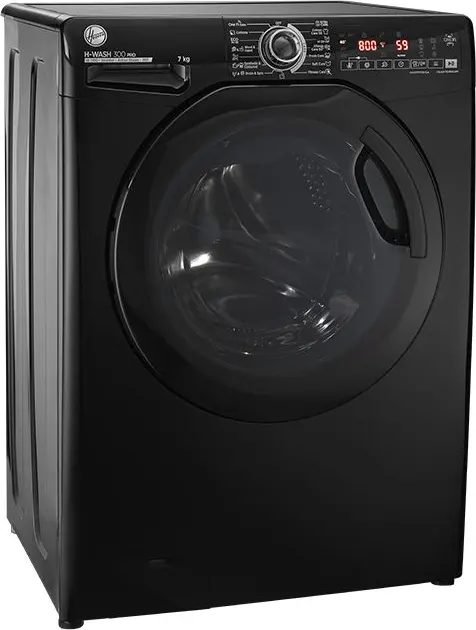 غسالة فول اوتوماتيك هوفر تحميل أمامي ، 7 كيلو، 1100 لفة، بخار، أنفرتر، أسود، H3WS17TMF3B-ELA