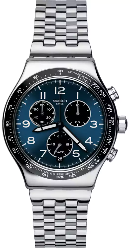 ساعة يد سواتش للرجال، عقارب، سيلفر  YVS423GC