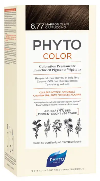 صبغة شعر فيتوكولر  بدون امونيا من فيتو 6.77  بني فاتح