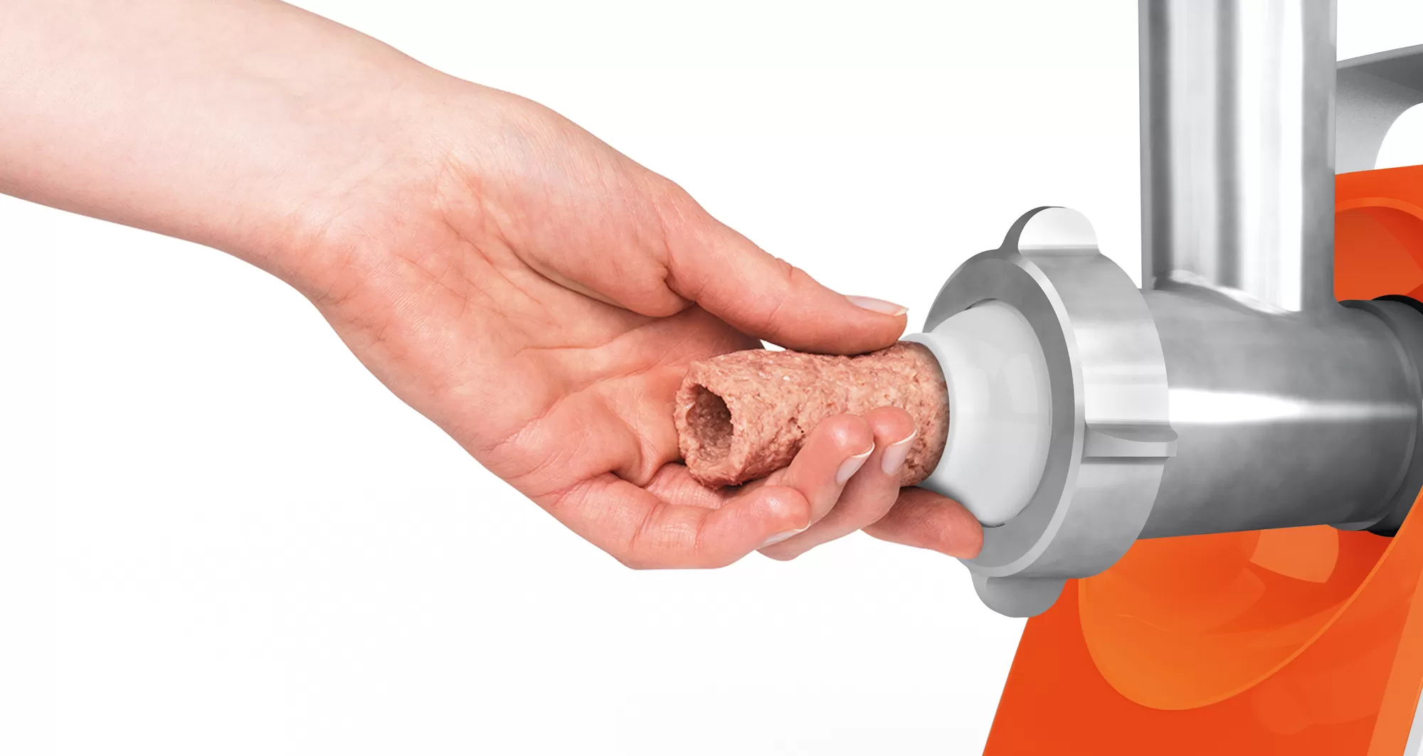 مفرمة لحمة بوش، 1600 وات، أسلحة استانلس، مع عصارة، أبيض × أحمر، MFW3630I