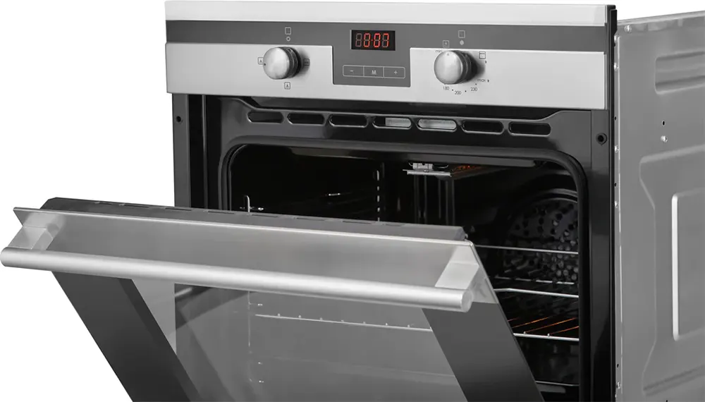 فرن بلت ان هانز 60 سم، غاز،67 لتر، ديجيتال بشواية، سيلفر×أسود ، OGO202-12