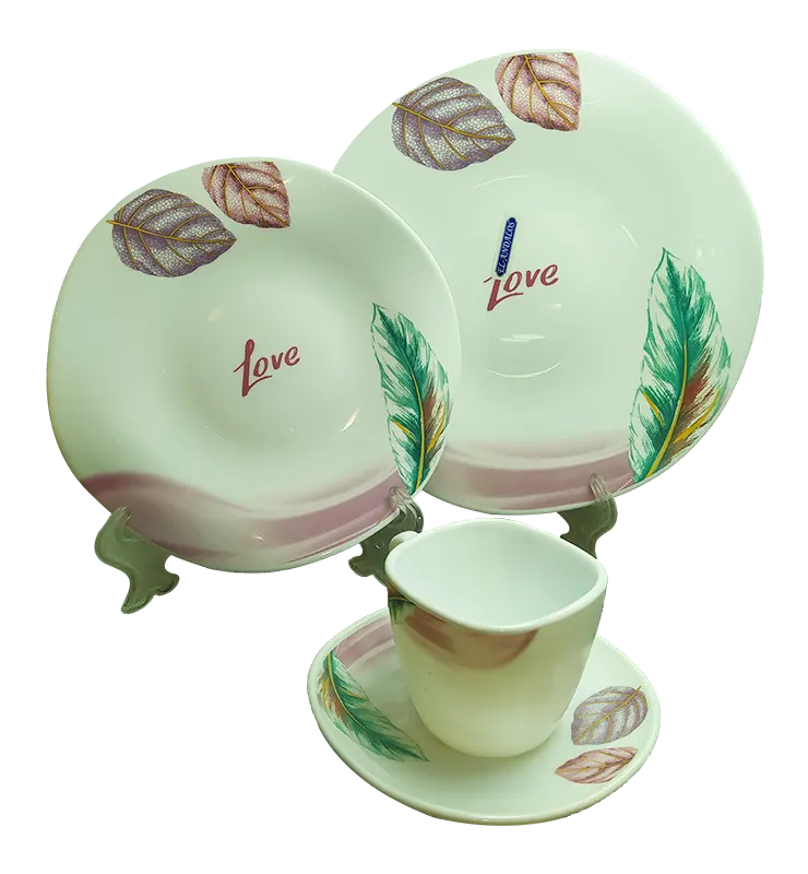 طقم عشاء اركوبال مضلع، 60 قطعة ، أبيض