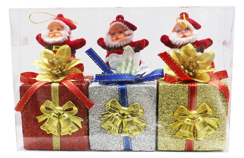 علبة فاكيوم بابا نويل  3 قطع - ألوان متعددة