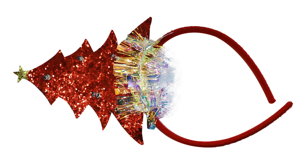 طوق نور شكل شجرة كريسماس - أحمر