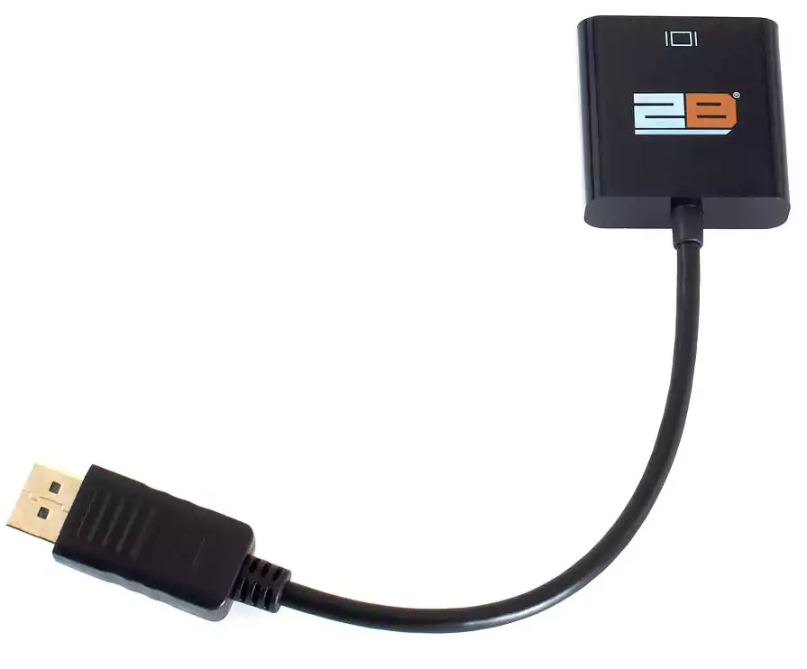 كابل توبى من Display Port الى VGA - أسود -DC138