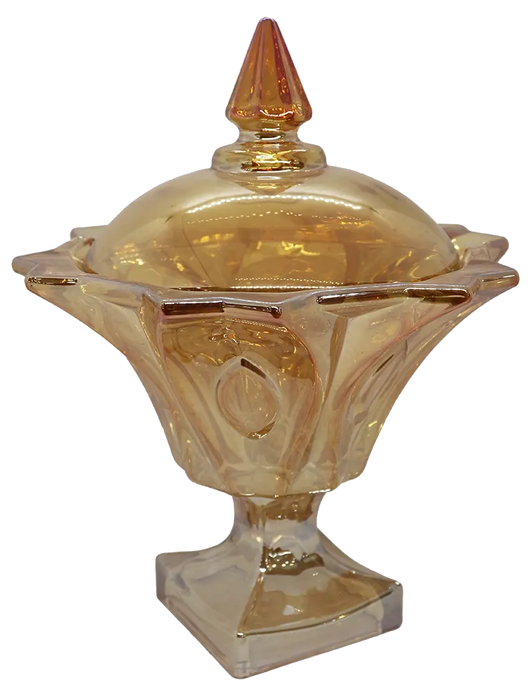 بونبنيرة زجاج كريستال شكل لوتس حجم وسط - دهبي