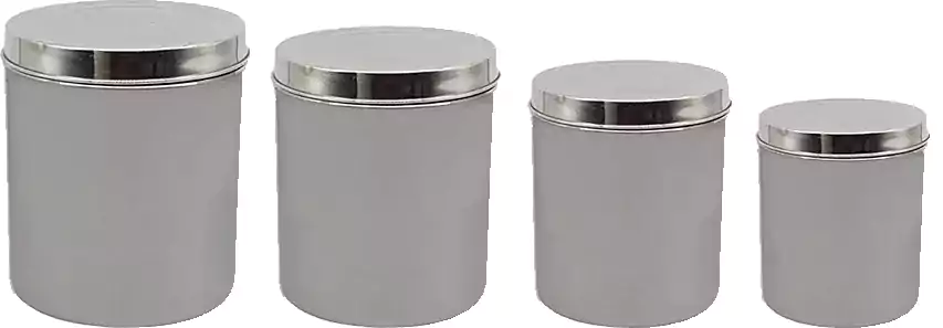 طقم توابل عبود مكون من 4  قطع أستنالس ستيل دائري - سيلفر